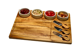 8 Piece Large Acacia Cheese Board Set